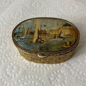 Vintage Brass Jewelry Box Regatta by Dufy 1877-1953